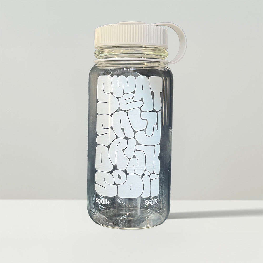 Bubble Text Glass Bottle 500ml Bittlw_1